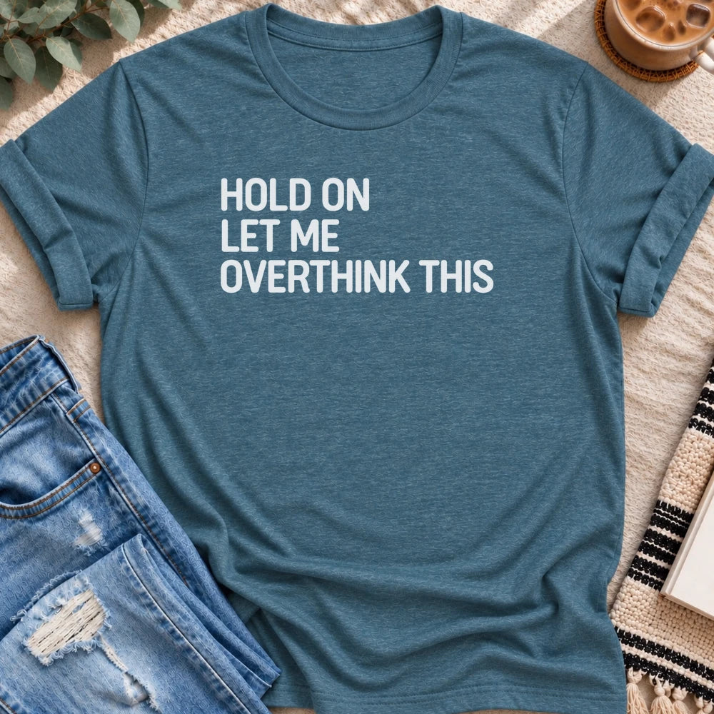 Overthinking Again T-Shirt in Heather Deep Teal - Quiet Chaos Co unisex mental health tee