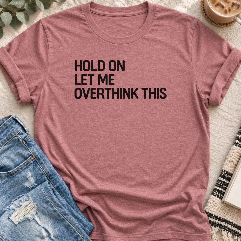 Overthinking Again T-Shirt in Heather Mauve - Quiet Chaos Co unisex mental health tee