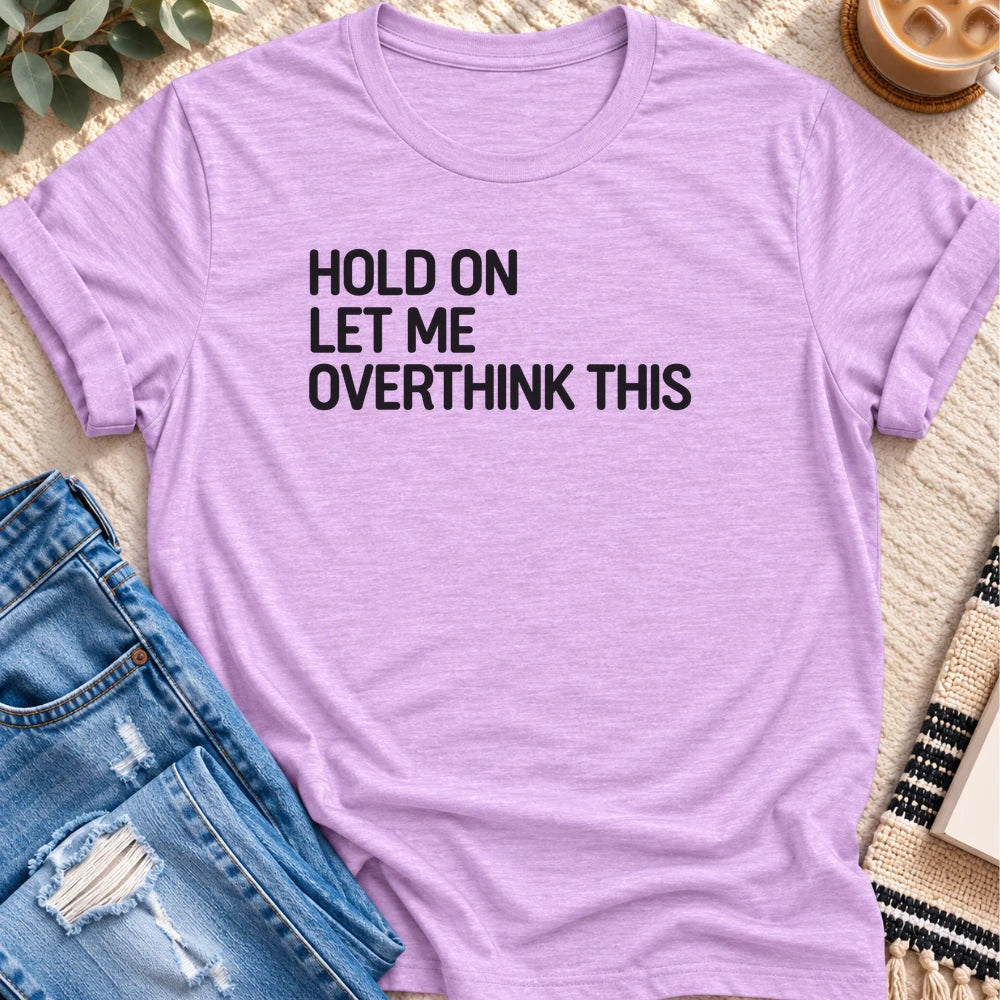 Overthinking Again T-Shirt in Heather Prism Lilac - Quiet Chaos Co unisex mental health tee