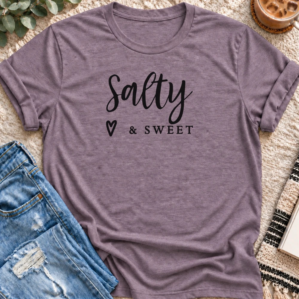 Salty & Sweet T-shirt in Heather Purple - Quiet Chaos Co unisex mental health tee