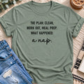 The Plan, and Then a Nap T-shirt in Sage - Quiet Chaos Co unisex mental health tee