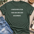 There Have Since Been Developments T-Shirt in Heather Forest - Quiet Chaos Co unisex mental health tee