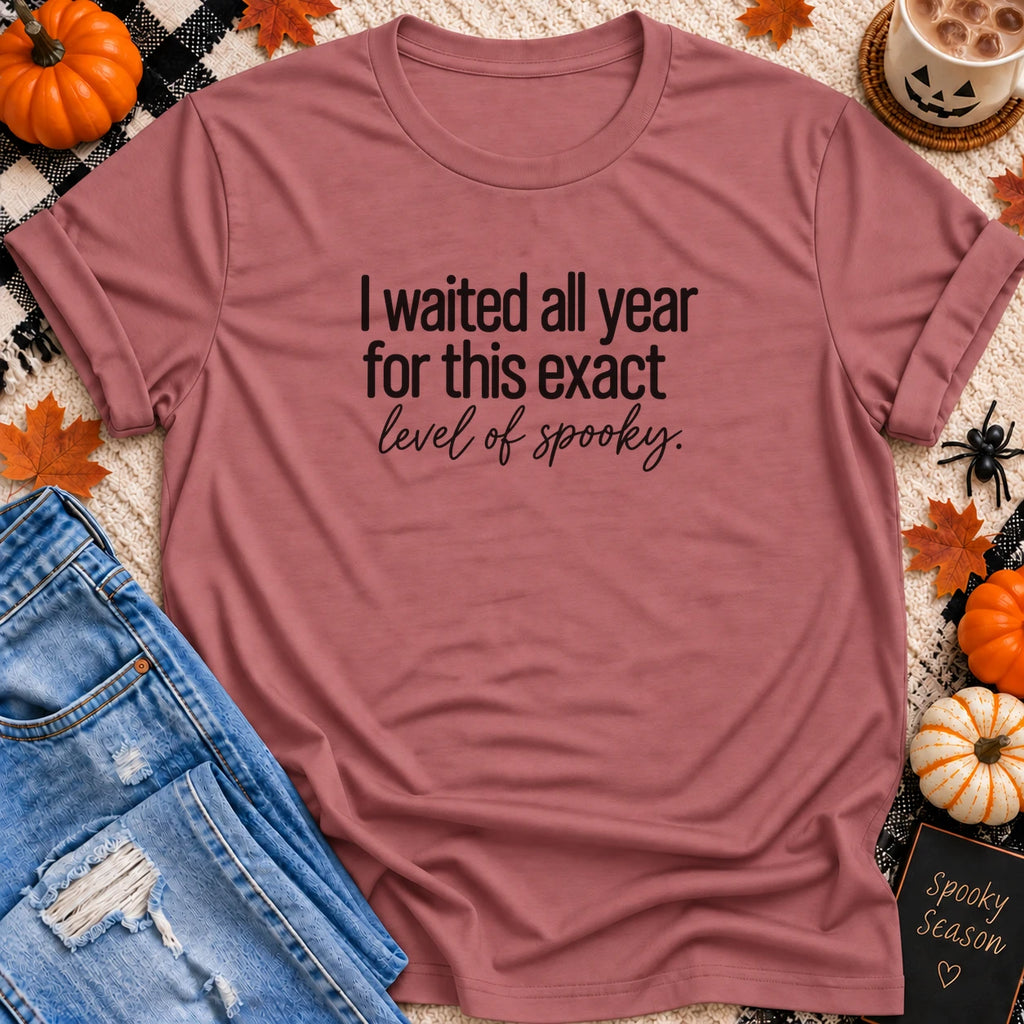 This Exact Level of Spooky T-Shirt in Mauve - Quiet Chaos Co unisex mental health tee
