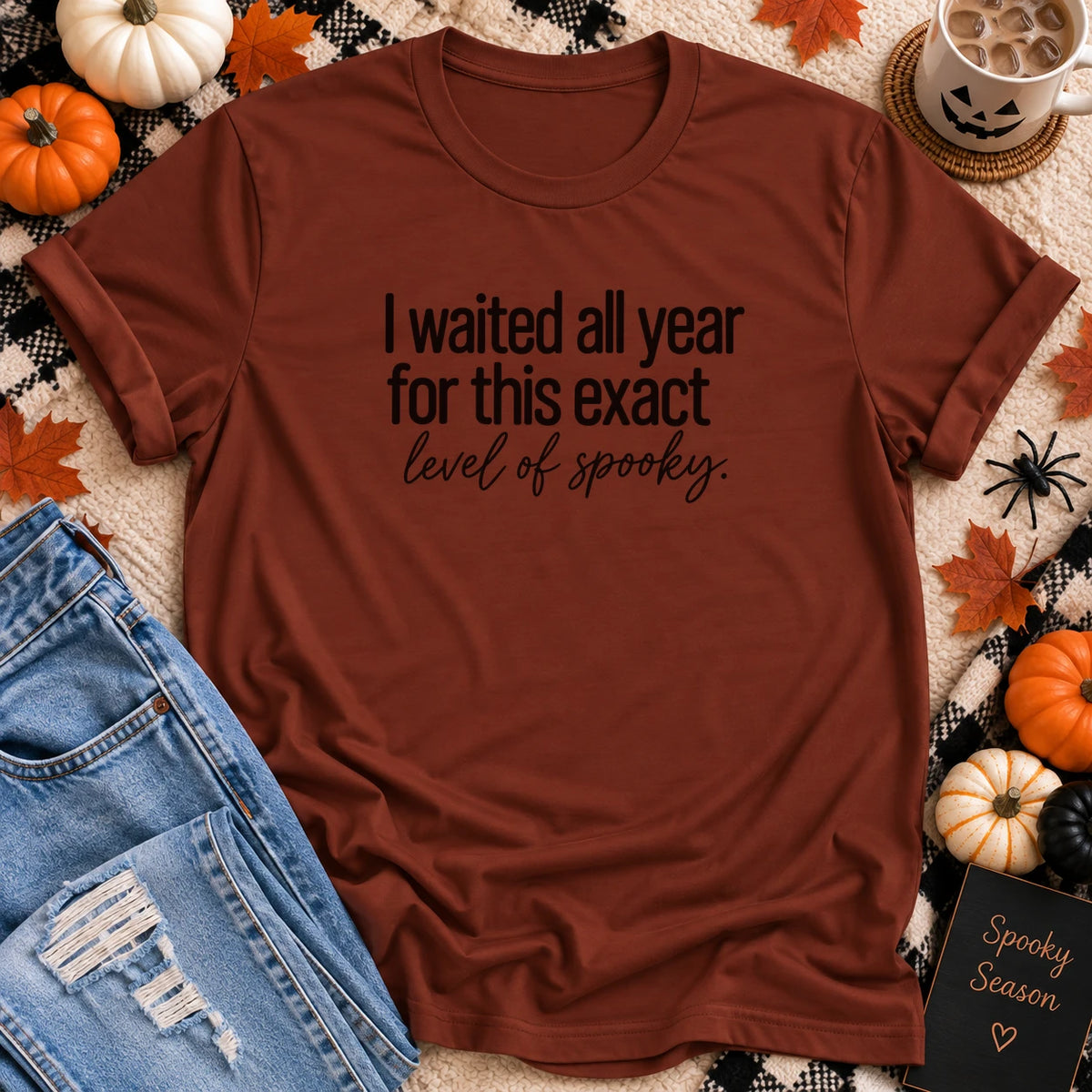 This Exact Level of Spooky T-Shirt in Rust - Quiet Chaos Co unisex mental health tee